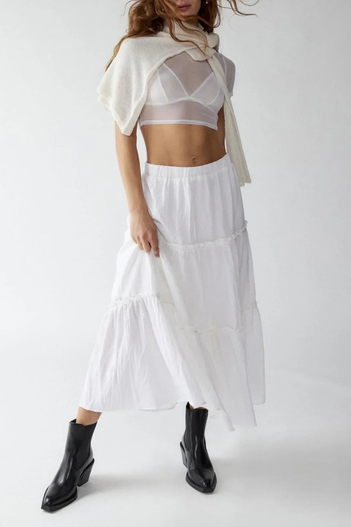 Eugenie - Women's Tiered Boho Maxi Skirt with Elastic Waist - photo 11