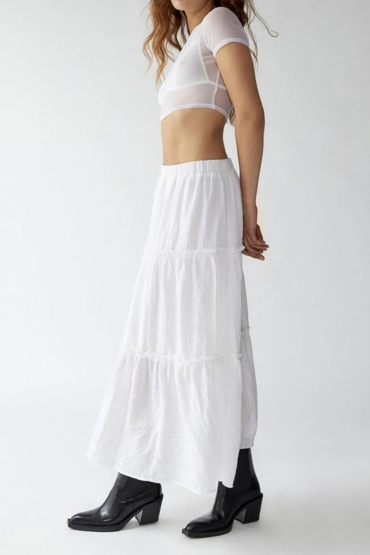 Eugenie - Women's Tiered Boho Maxi Skirt with Elastic Waist - photo 12
