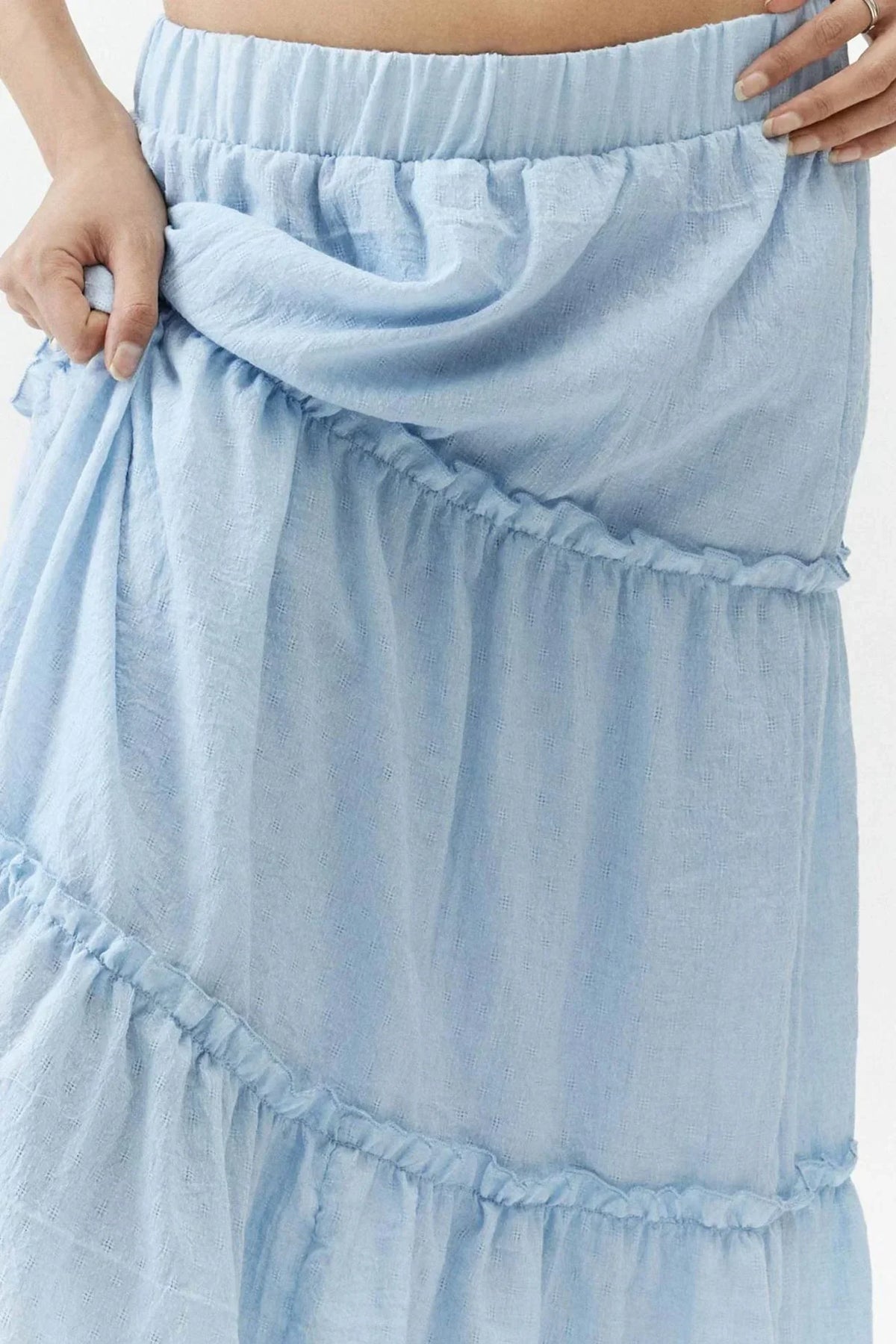 Eugenie - Women's Tiered Boho Maxi Skirt with Elastic Waist - photo 3