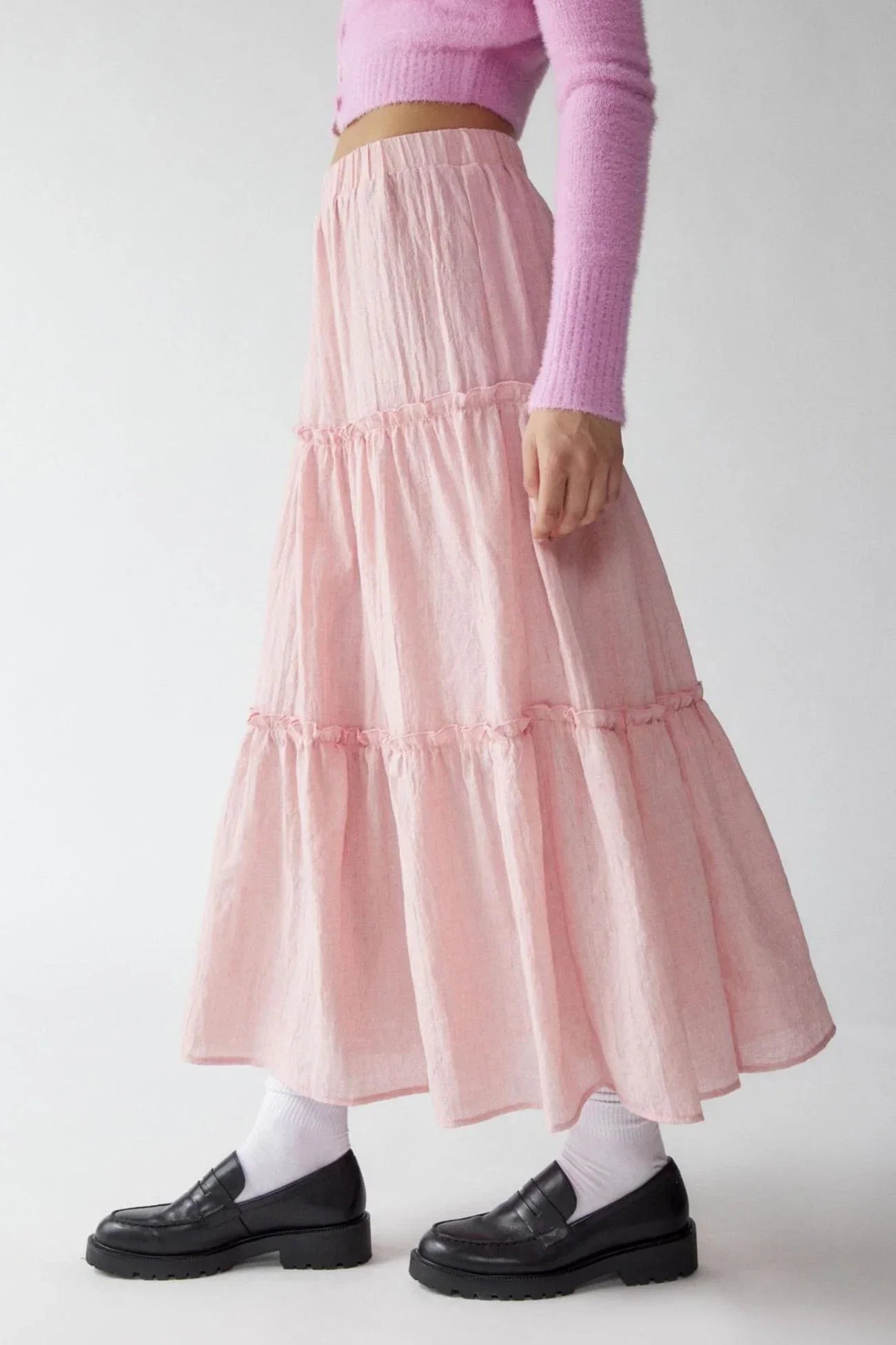 Eugenie - Women's Tiered Boho Maxi Skirt with Elastic Waist - photo 6