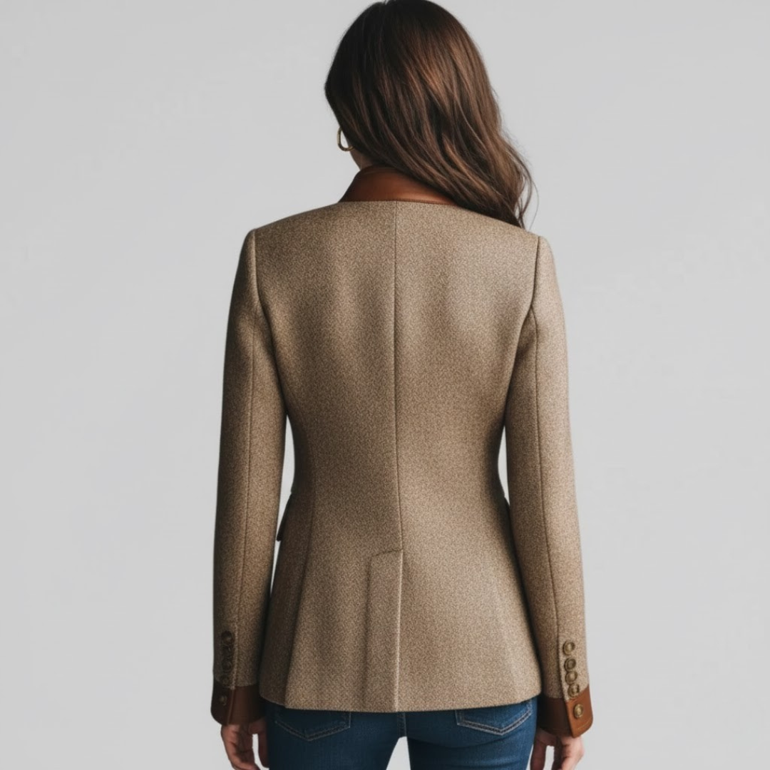Evelyn - Women's Relaxed Blazer in Colour Blocking with Button Front - photo 2