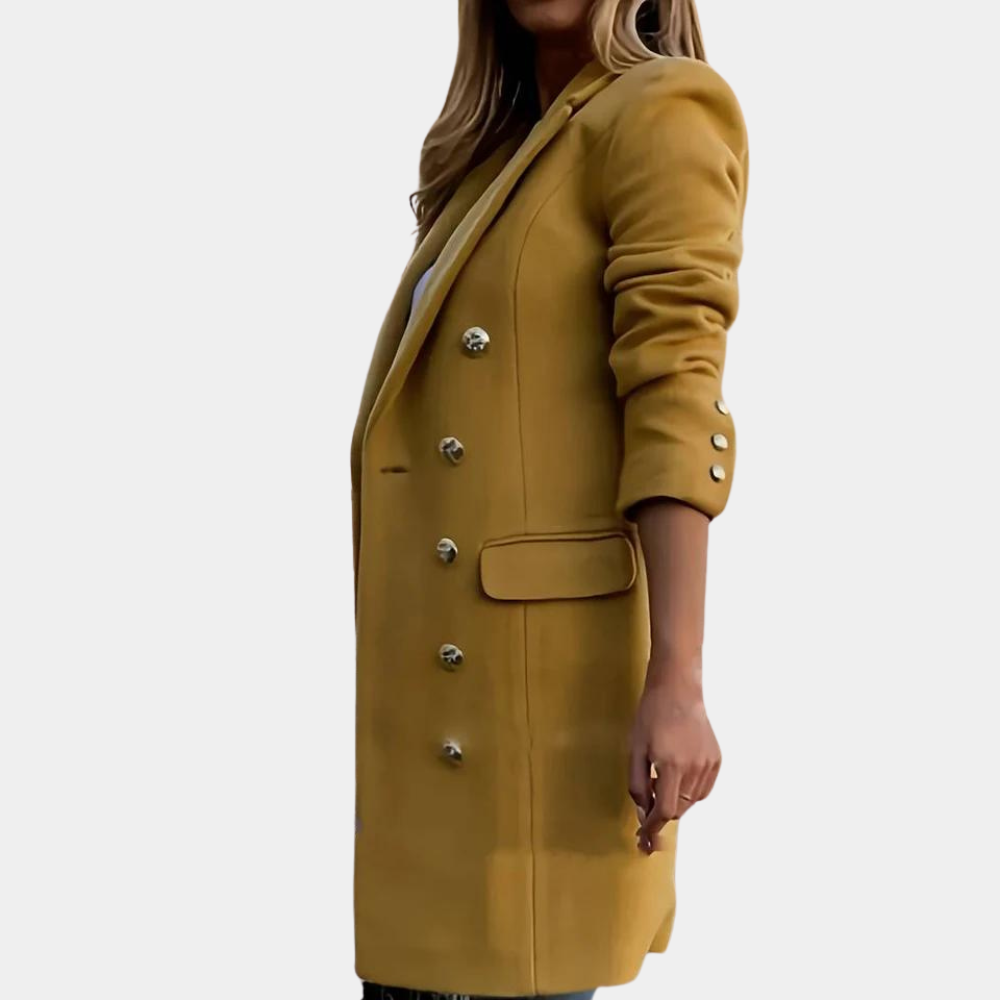Everly - Women's Trench Coat with Button Front - photo 2