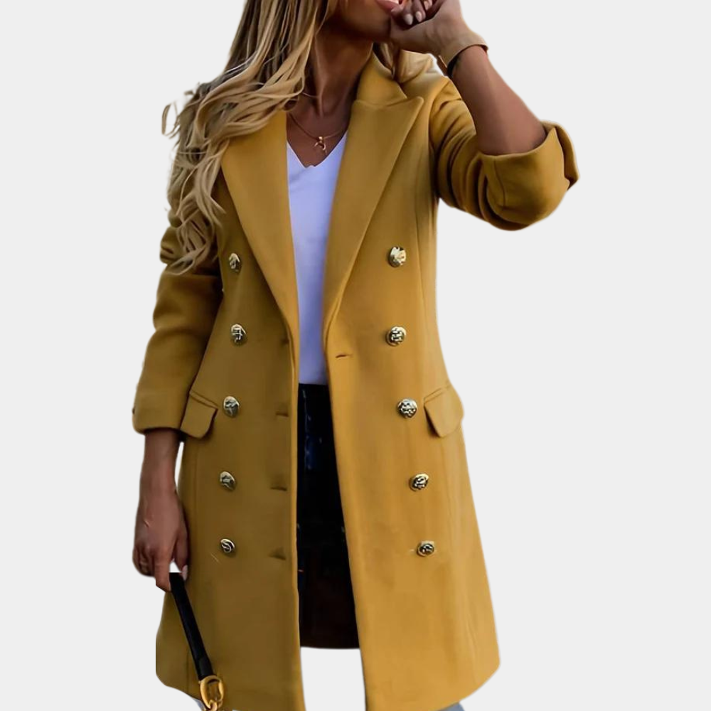 Everly - Women's Trench Coat with Button Front - photo 3