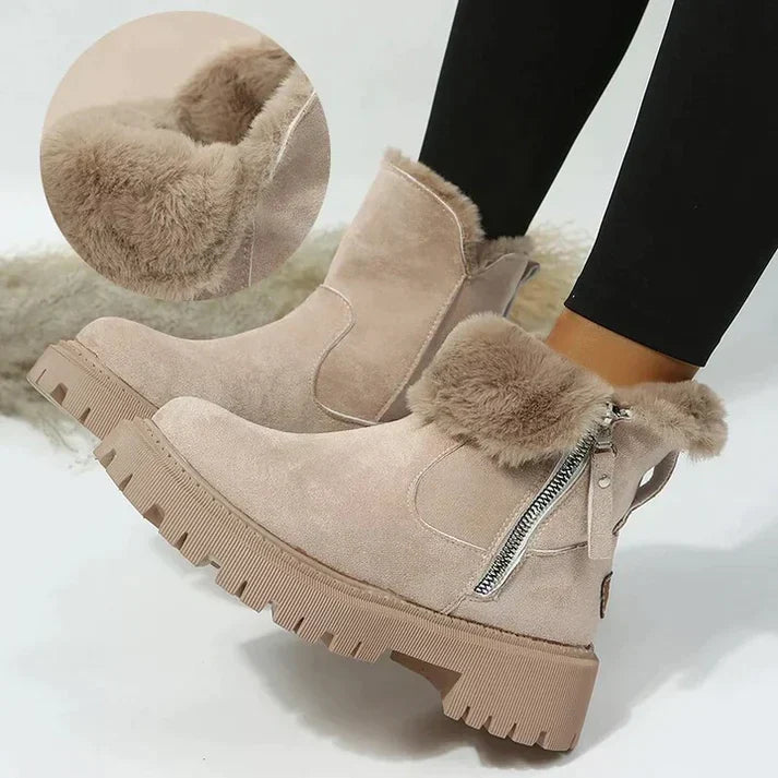 Fallon-Rae - Women's Ankle Boots in Faux Fur with Side Zip - photo 1