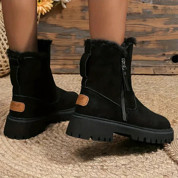 Fallon-Rae - Women's Ankle Boots in Faux Fur with Side Zip - photo 5