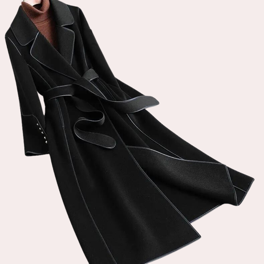 Fallon - Women's Oversized Coat with a Tie Belt - photo 1