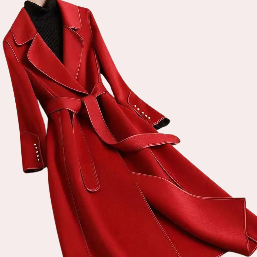 Fallon - Women's Oversized Coat with a Tie Belt - photo 2