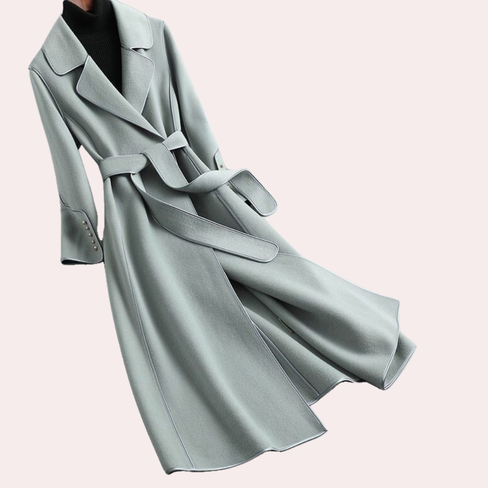 Fallon - Women's Oversized Coat with a Tie Belt - photo 5