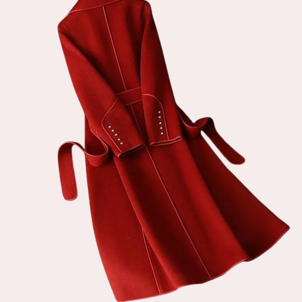 Fallon - Women's Oversized Coat with a Tie Belt - photo 6