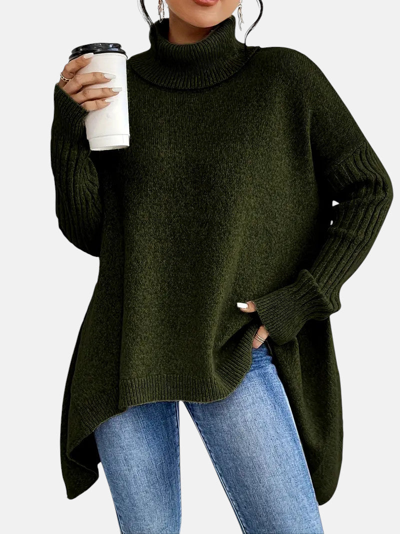 Faye - Women's Oversized Jumper with Asymmetric Hem - photo 5