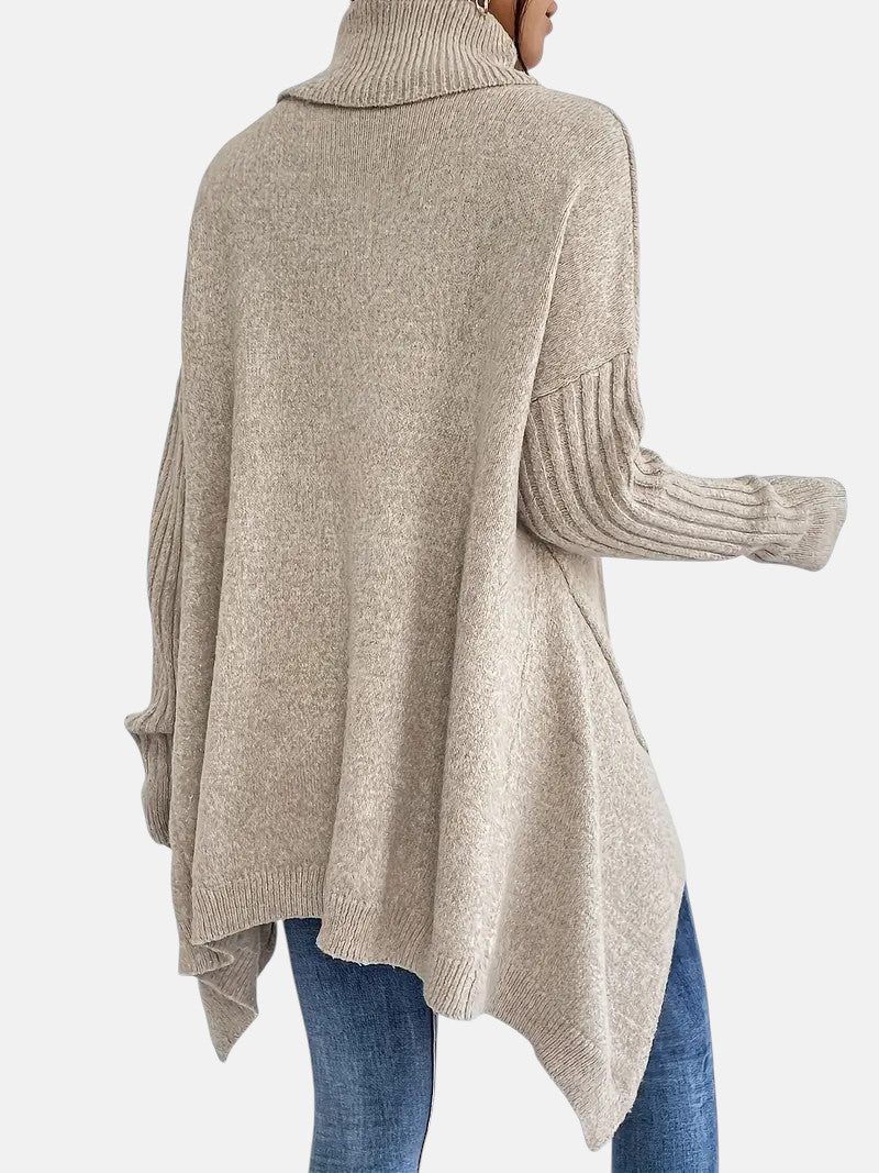 Faye - Women's Oversized Jumper with Asymmetric Hem - photo 6