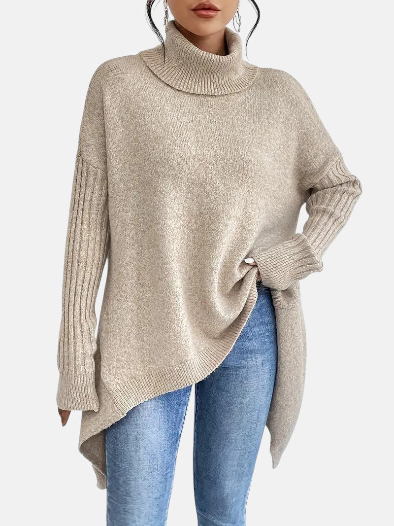 Faye - Women's Oversized Jumper with Asymmetric Hem - photo 7