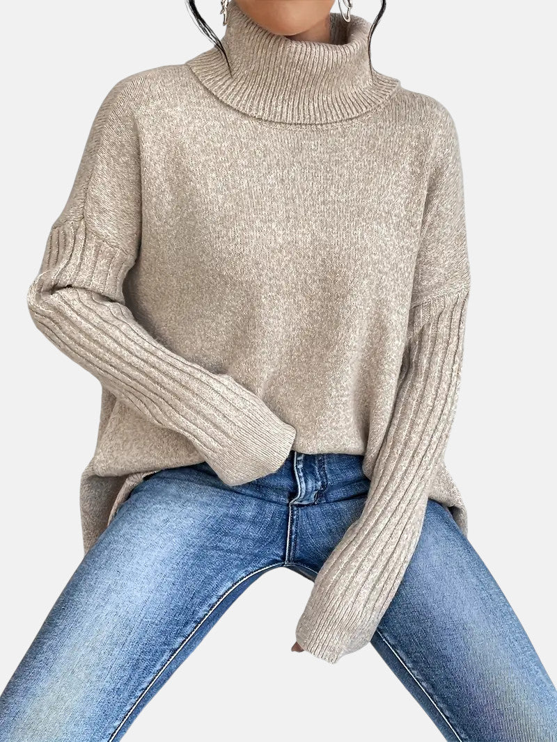 Faye - Women's Oversized Jumper with Asymmetric Hem - photo 9