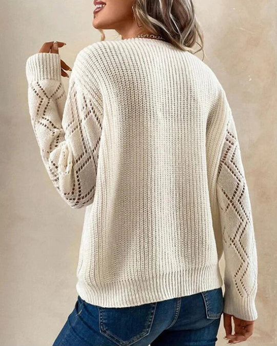 Eloise - Women's Knit V-Neck Sweater