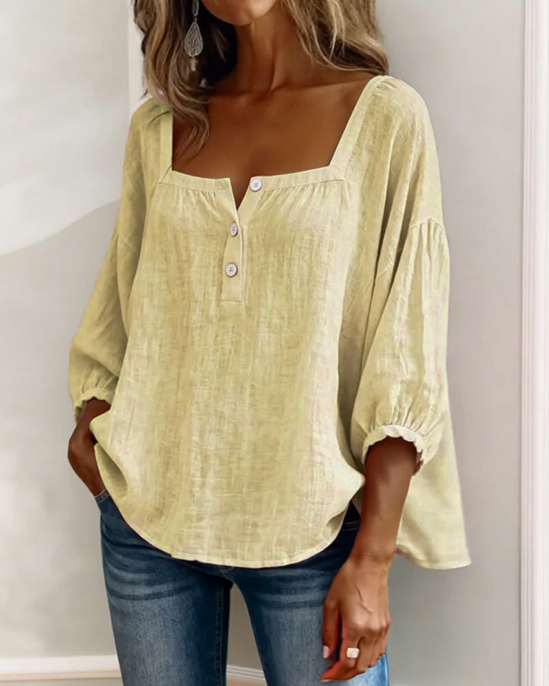 Felicity - Women's Ruffle Sleeve Square Neck Top - photo 14