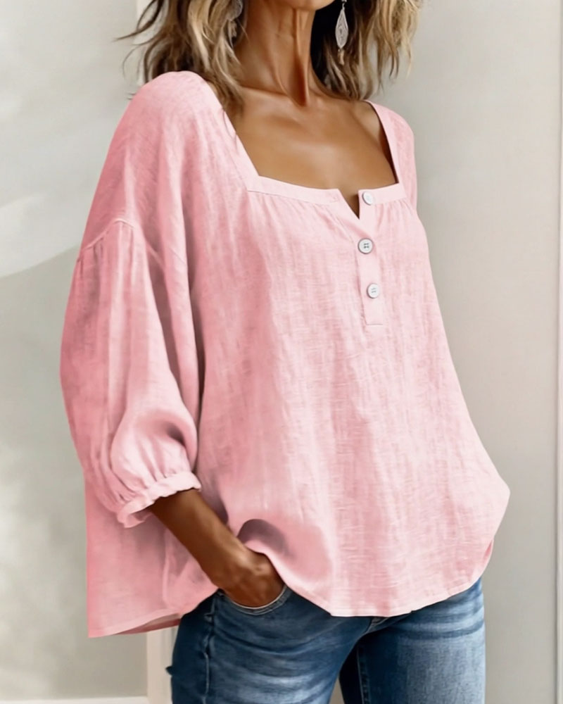 Felicity - Women's Ruffle Sleeve Square Neck Top - photo 2