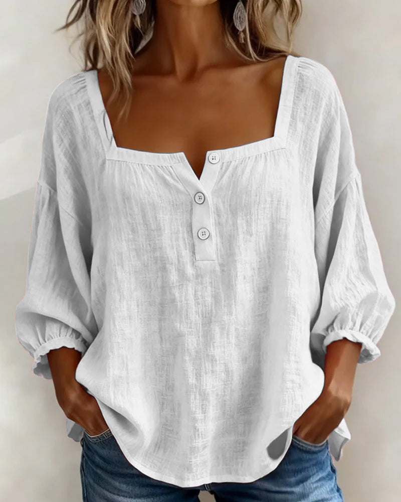 Felicity - Women's Ruffle Sleeve Square Neck Top - photo 5