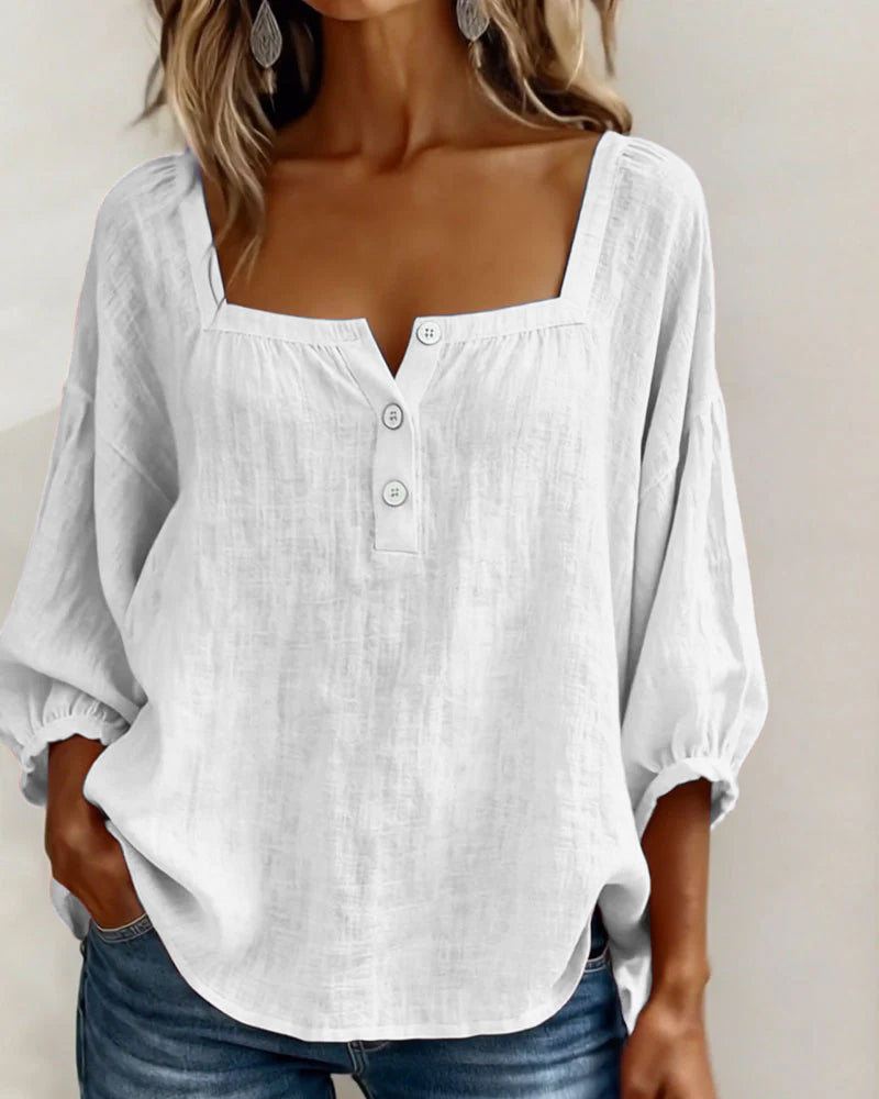 Felicity - Women's Ruffle Sleeve Square Neck Top - photo 6