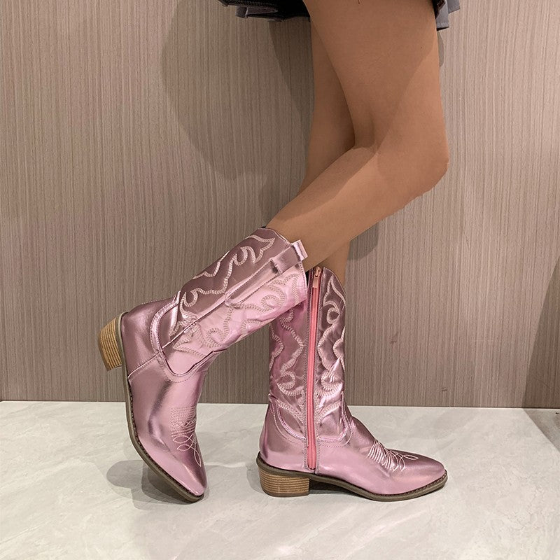 Fern-Rose - Women's Western Boots in Metallic Finish - photo 3