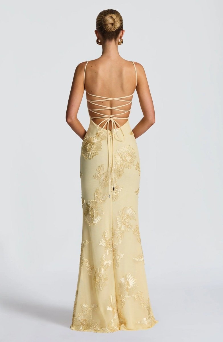 Figurbetontes Maxi Kleid mit Spitze