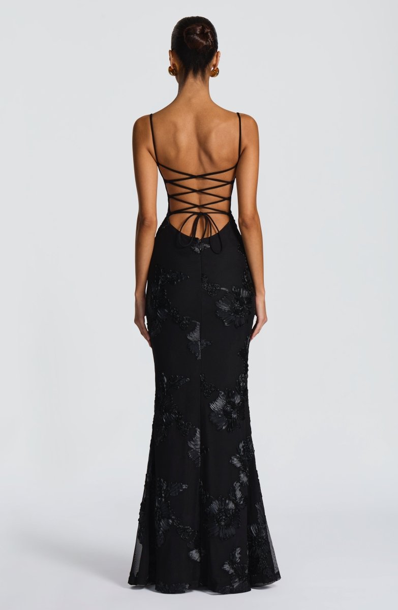Figurbetontes Maxi Kleid mit Spitze