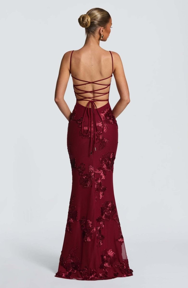 Figurbetontes Maxi Kleid mit Spitze