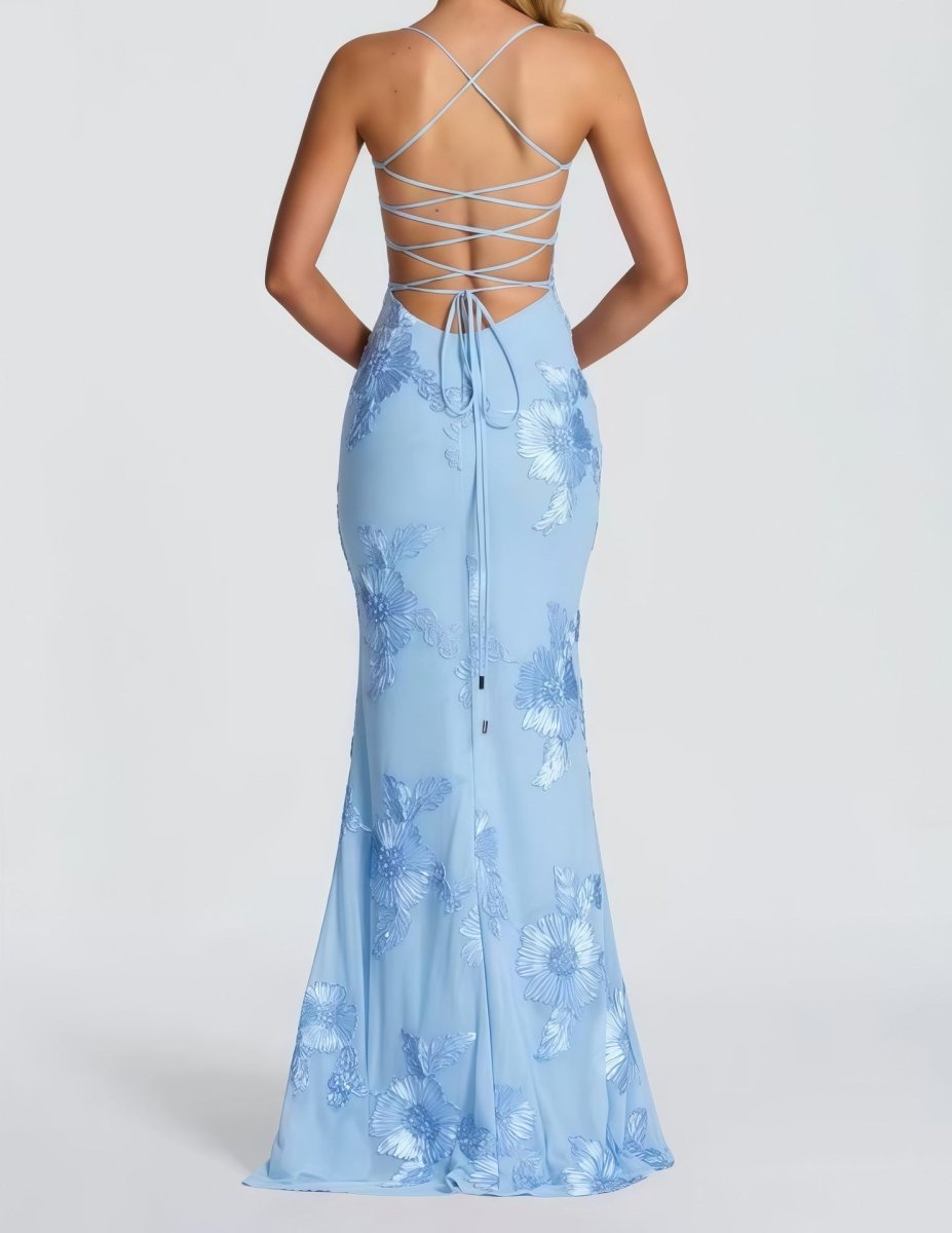 Figurbetontes Maxi Kleid mit Spitze