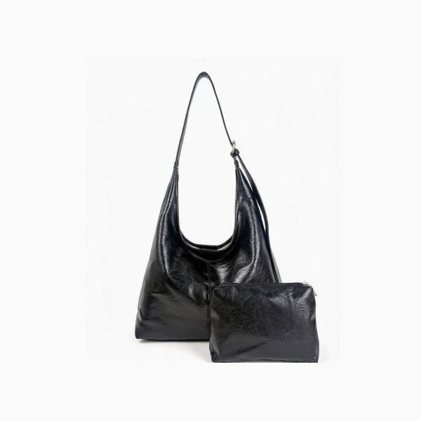 Fiona - Women's Vegan Leather Tote - Black