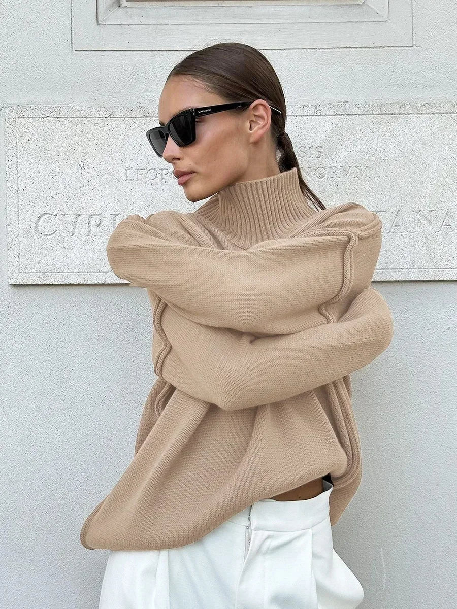 Flora - Women's Jumper in Knit with Roll Neck - photo 6