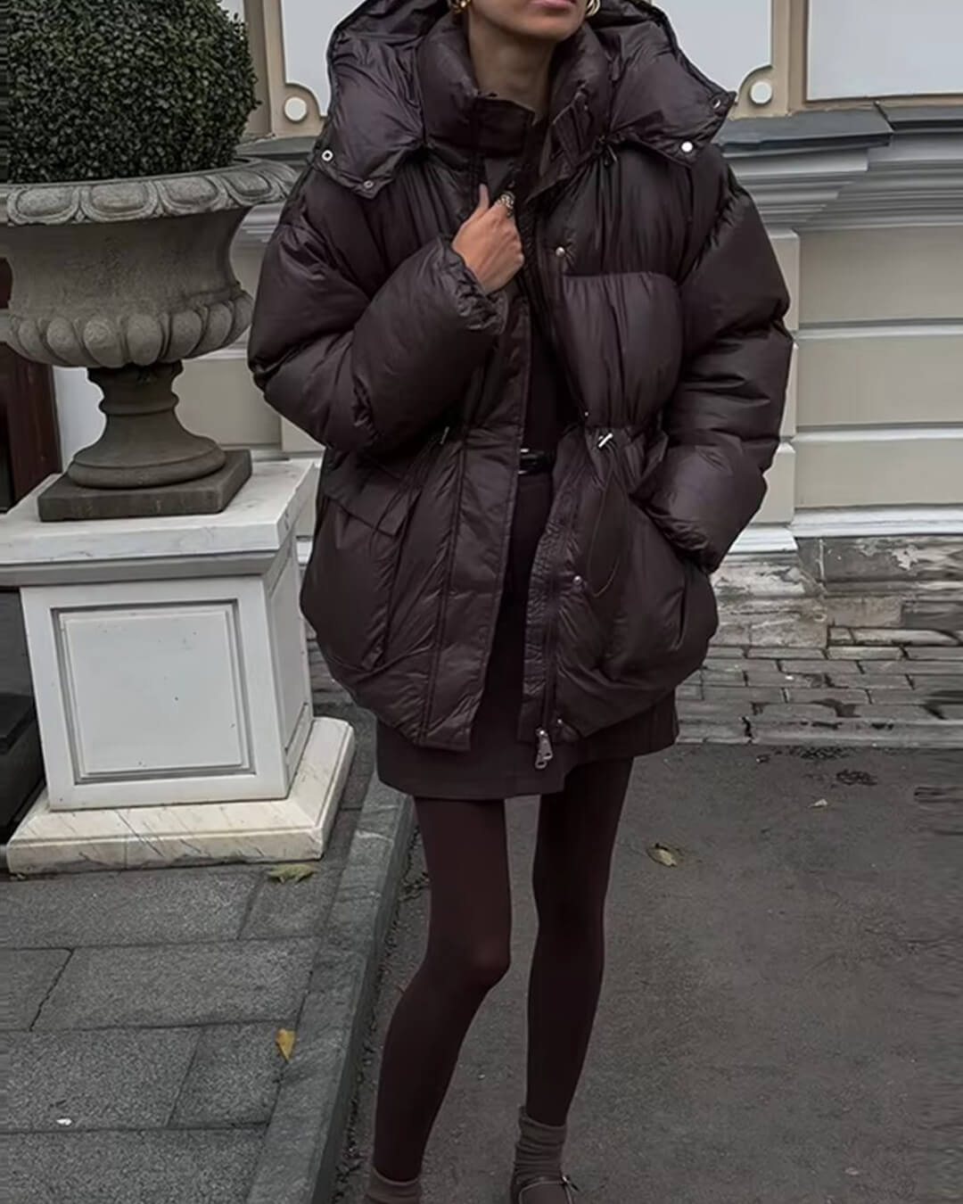 Florabel - Women's Longline Puffer Jacket with Hood - photo 10
