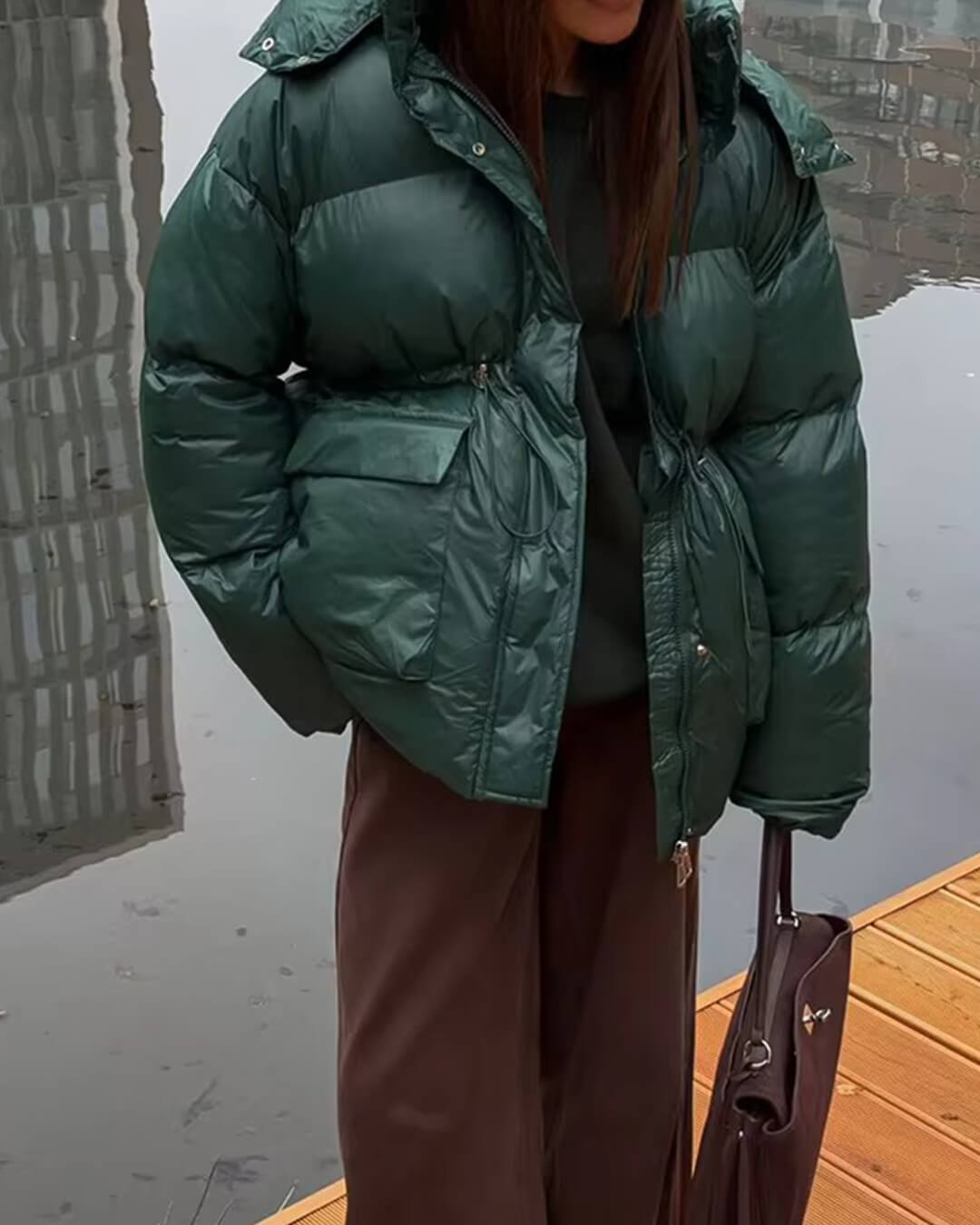 Florabel - Women's Longline Puffer Jacket with Hood - photo 12