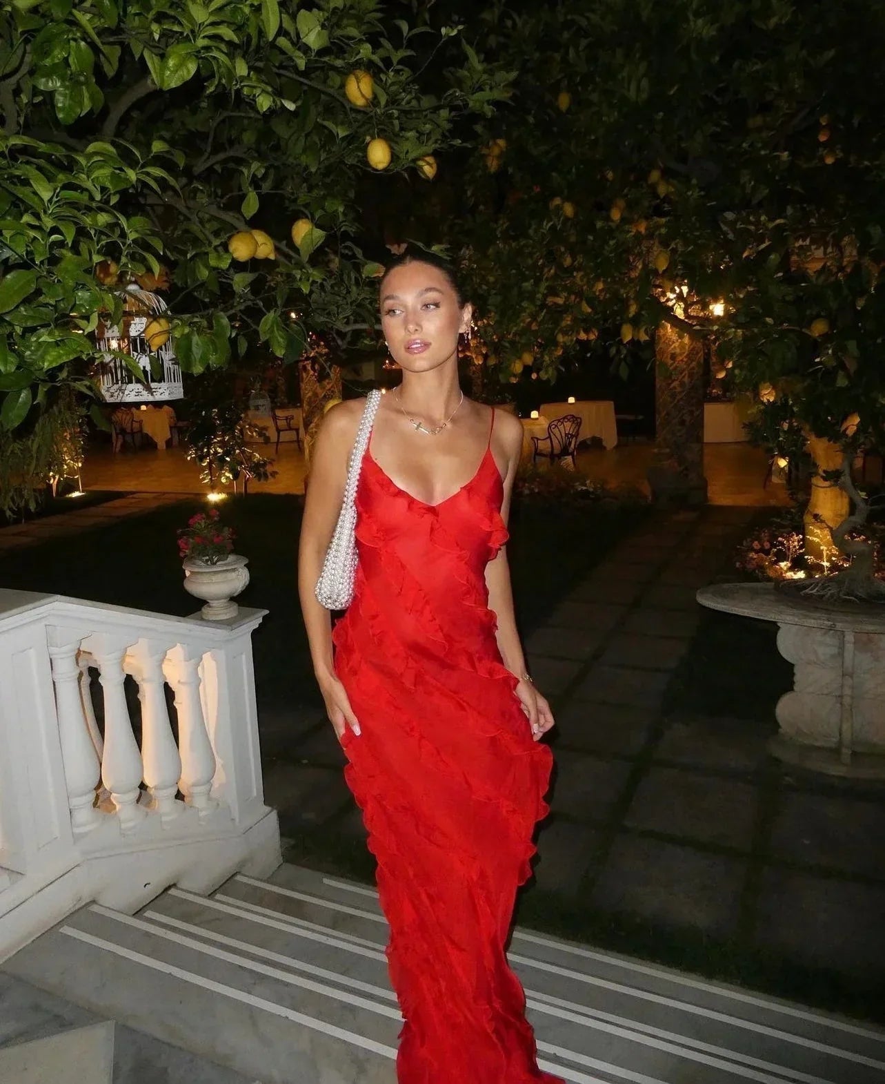 Florrie - Women's Red Ruffle Maxi Dress - photo 3