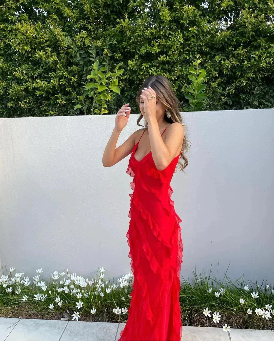 Florrie - Women's Red Ruffle Maxi Dress - photo 5