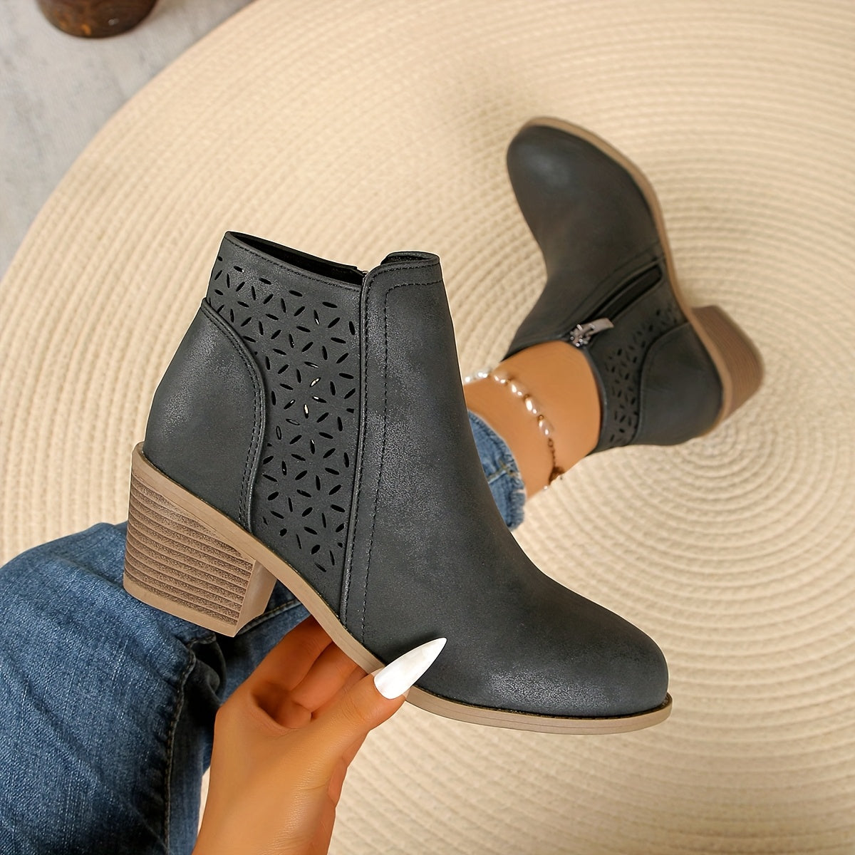 Francis - Women's Ankle Boots with Zip Front - photo 2