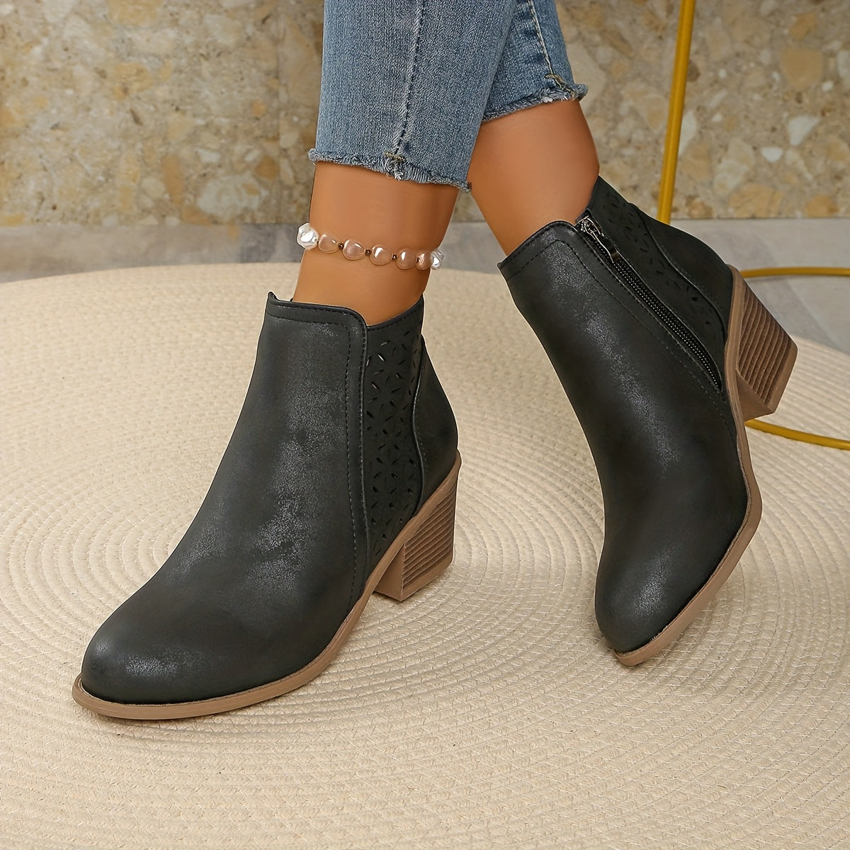 Francis - Women's Ankle Boots with Zip Front - photo 9
