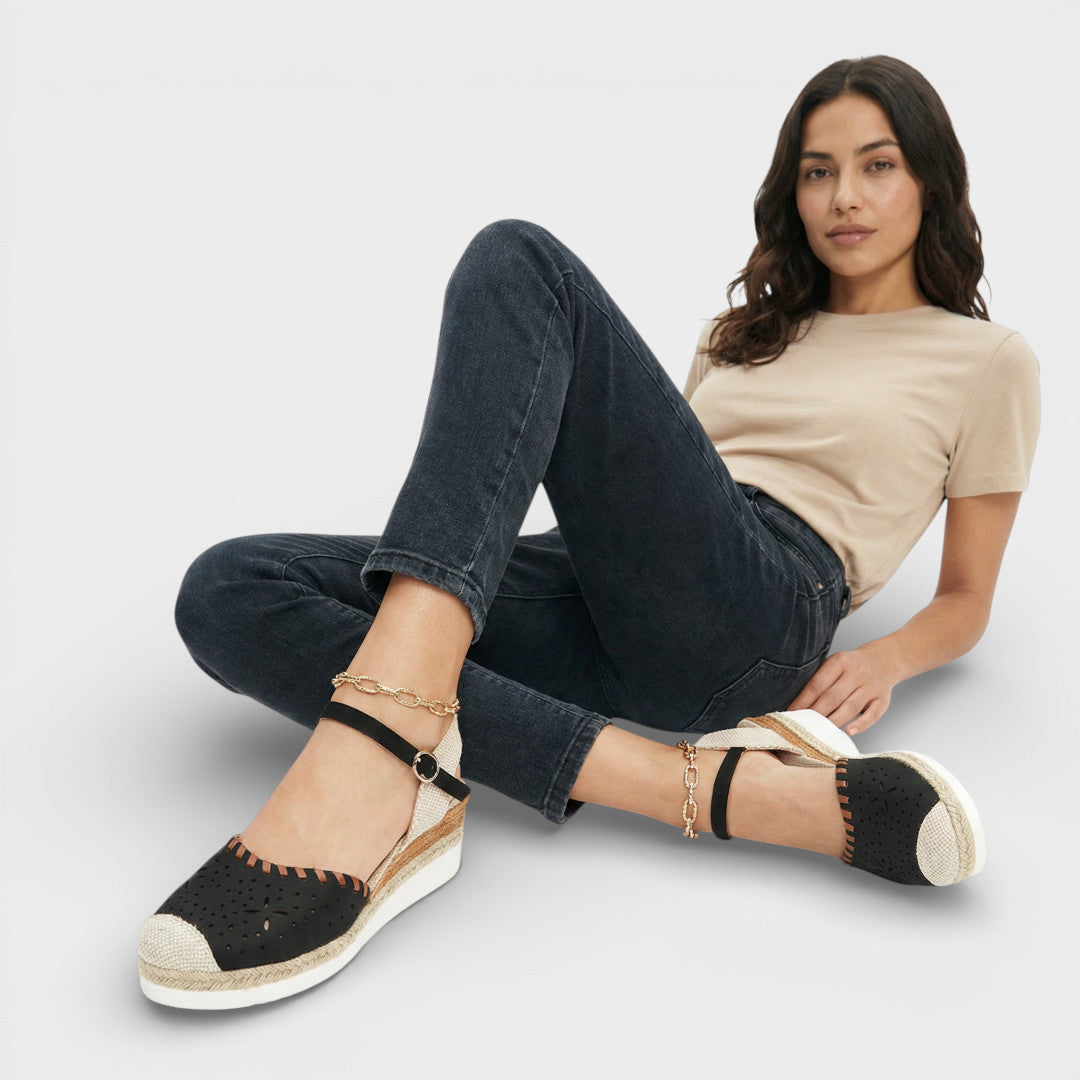 Women's Closed Toe Espadrille Wedge Sandals
