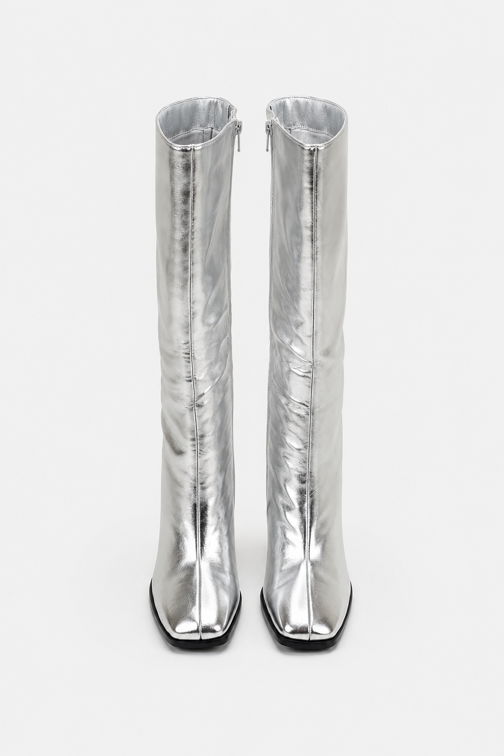 Gabrielle - Women's Metallic Knee-High Boots with Block Heel – view 2
