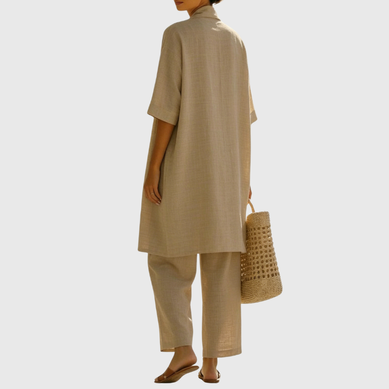 Francesca - Women's Tailored Three-Piece Set in Linen