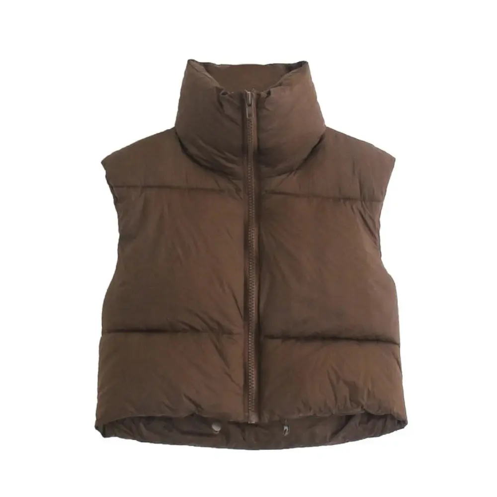 Gemma - Women's Cropped Puffer Jacket with Collar - photo 3