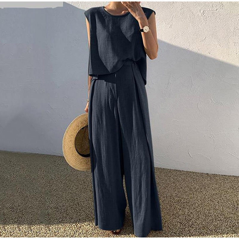 Gia - Women's Flowing Two-Piece Set with Wide Leg - photo 3