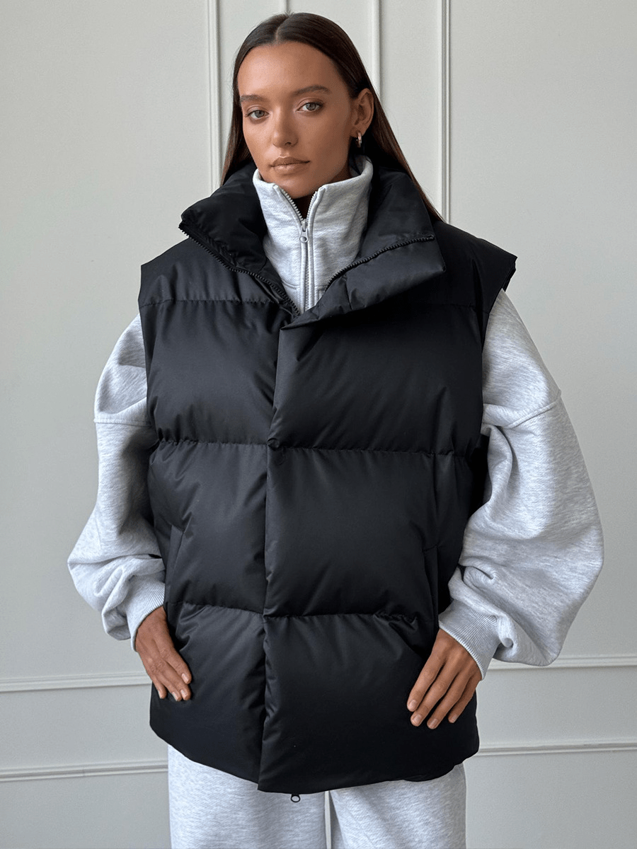 Gia - Women's Relaxed Puffer Jacket with Puff Sleeves - photo 5