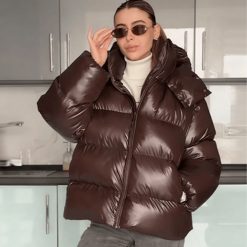 Gigi - Women's Puffer Jacket with Hood - photo 4