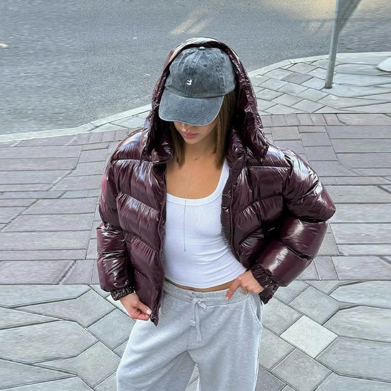 Gigi - Women's Puffer Jacket with Hood - photo 8