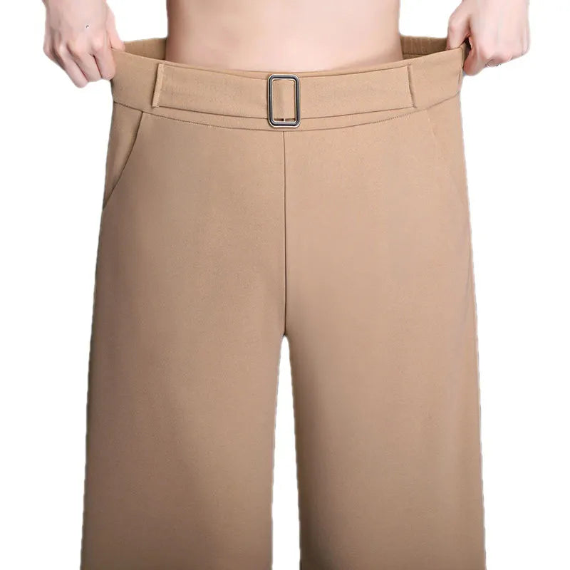 Ginny - Women's High Waist Wide-Leg Work Trousers with Side Pockets - photo 4