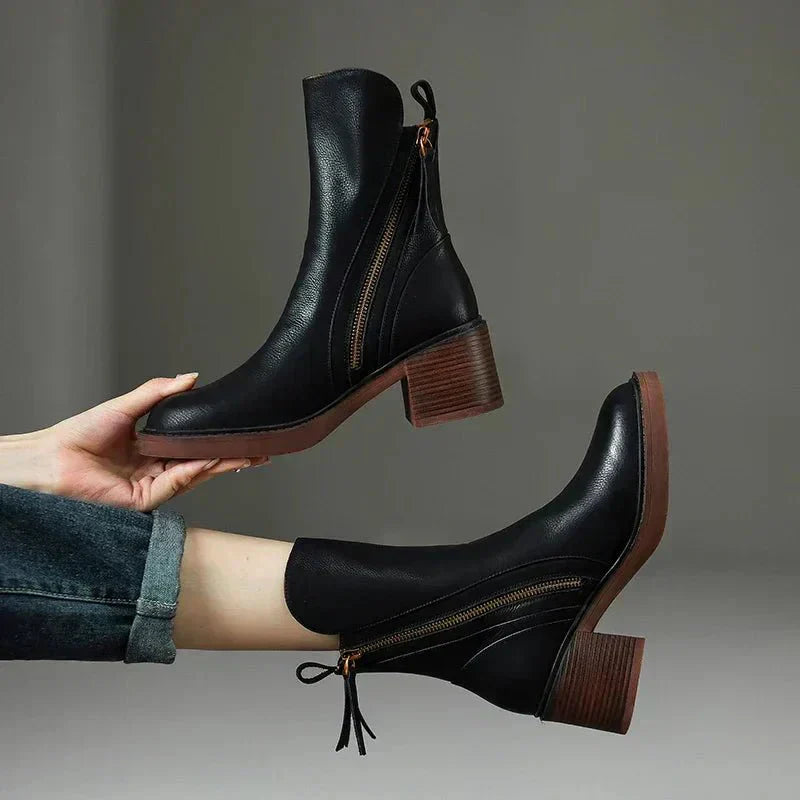 Sophia - Women's Leather Ankle Boots
