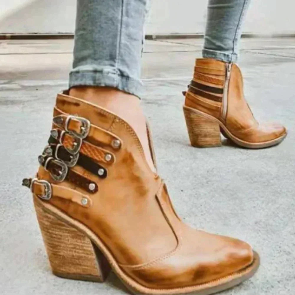 Halcyon-Rae - Women's Ankle Boots with Buckle Straps - photo 1