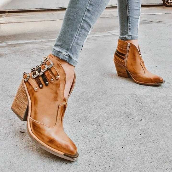 Halcyon-Rae - Women's Ankle Boots with Buckle Straps - photo 3