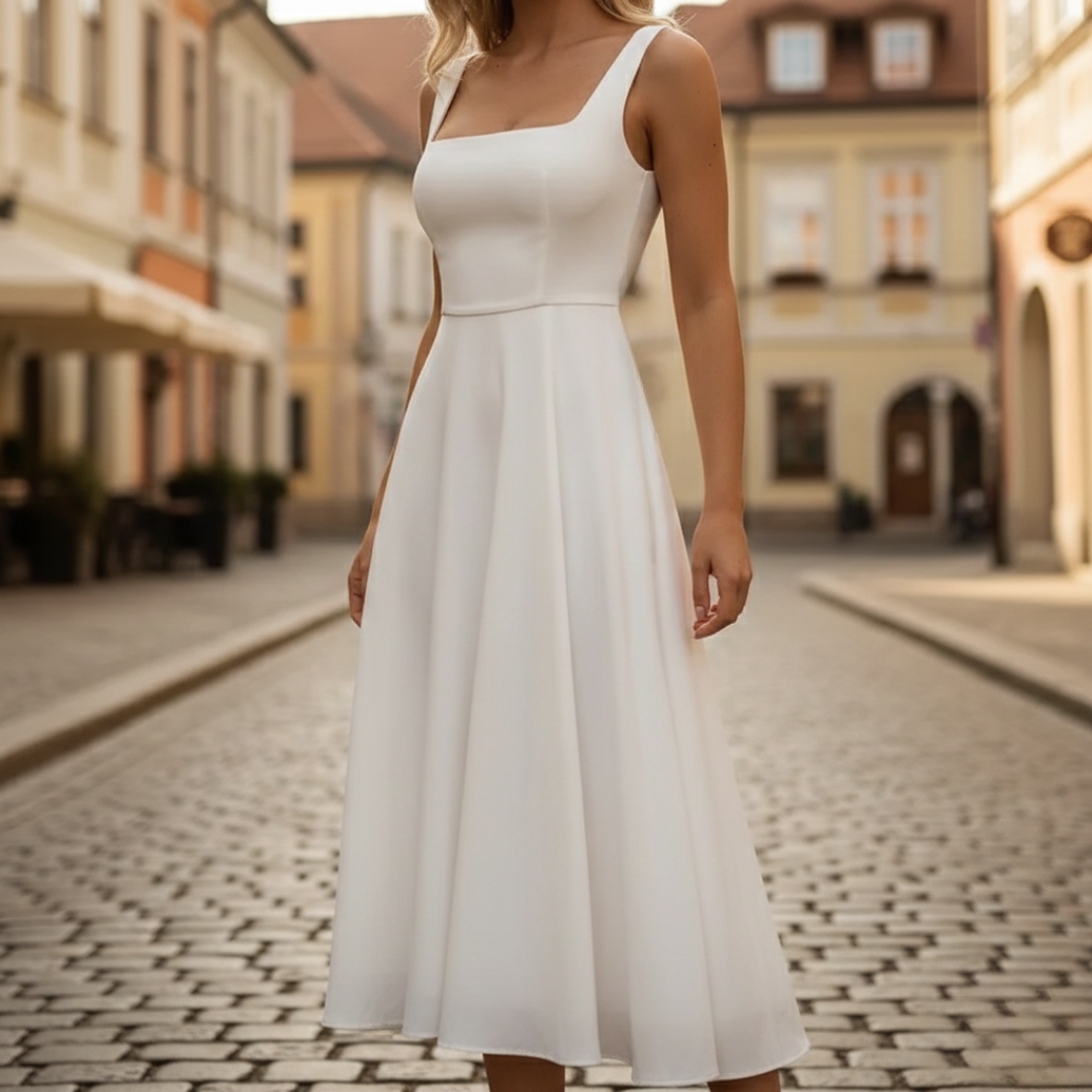 Harlow - Women's Flowing Midi Dress with Wide Leg - photo 1