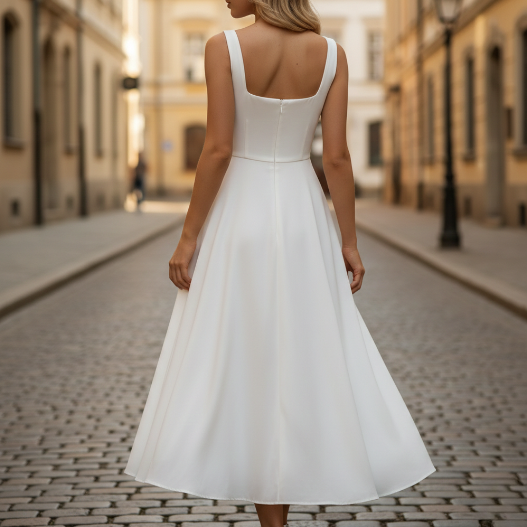 Harlow - Women's Flowing Midi Dress with Wide Leg - photo 3