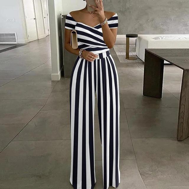 Harmony - Women's Off Shoulder Printed Wide Leg Jumpsuit - photo 3